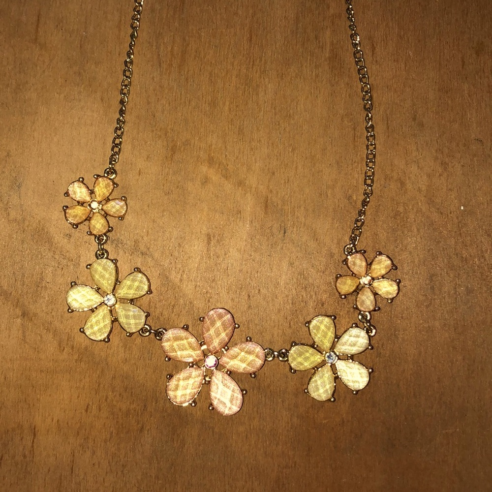 Spring Yellow Flower Statement Necklace